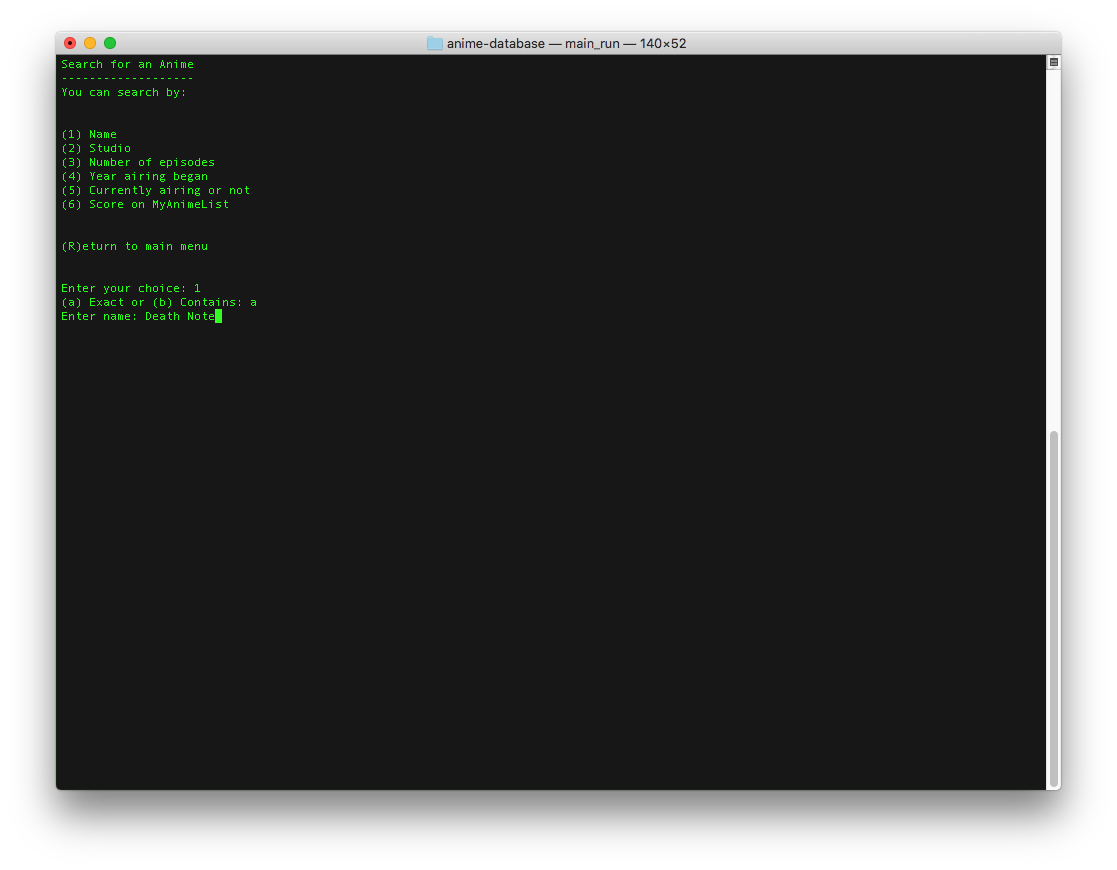 GitHub - jerrytqz/anime-database: Database for anime